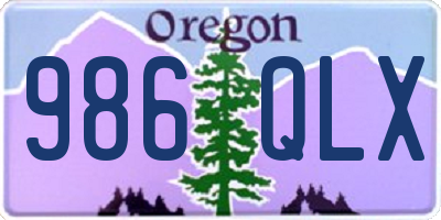 OR license plate 986QLX