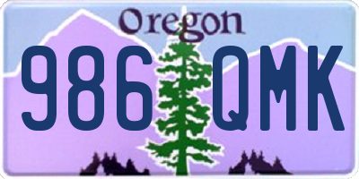 OR license plate 986QMK