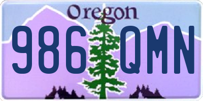 OR license plate 986QMN