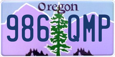 OR license plate 986QMP
