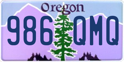 OR license plate 986QMQ