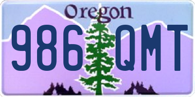 OR license plate 986QMT