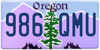 OR license plate 986QMU