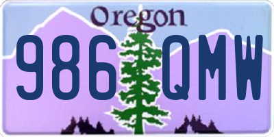 OR license plate 986QMW