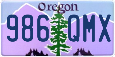 OR license plate 986QMX