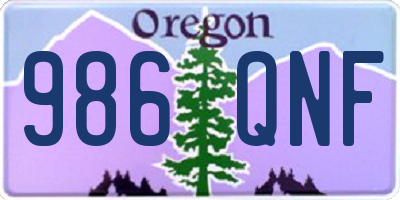 OR license plate 986QNF