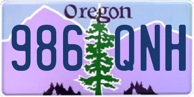 OR license plate 986QNH