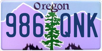 OR license plate 986QNK