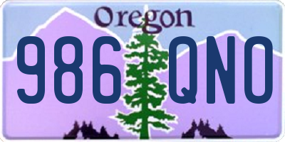 OR license plate 986QNO