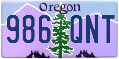 OR license plate 986QNT