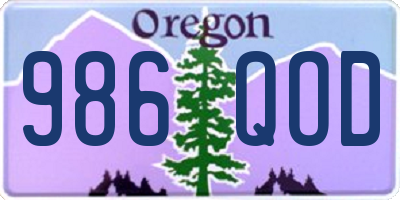 OR license plate 986QOD