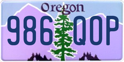 OR license plate 986QOP