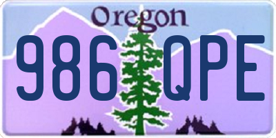 OR license plate 986QPE