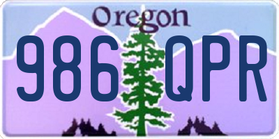 OR license plate 986QPR