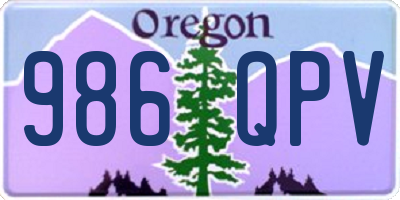 OR license plate 986QPV