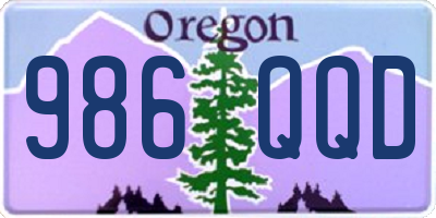 OR license plate 986QQD