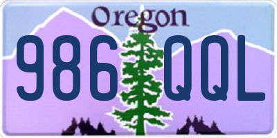 OR license plate 986QQL