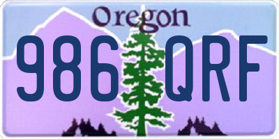 OR license plate 986QRF