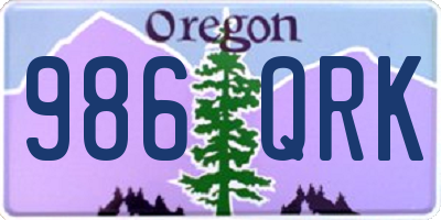 OR license plate 986QRK