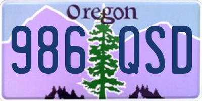 OR license plate 986QSD