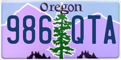 OR license plate 986QTA