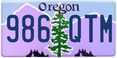 OR license plate 986QTM