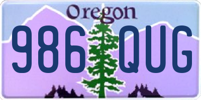 OR license plate 986QUG