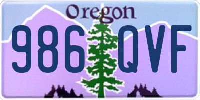 OR license plate 986QVF