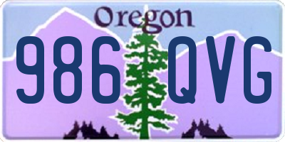 OR license plate 986QVG