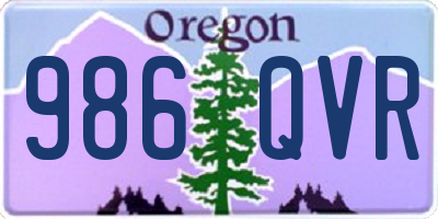 OR license plate 986QVR