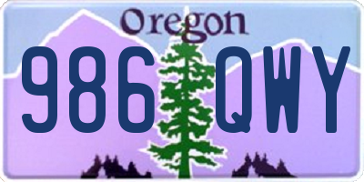 OR license plate 986QWY