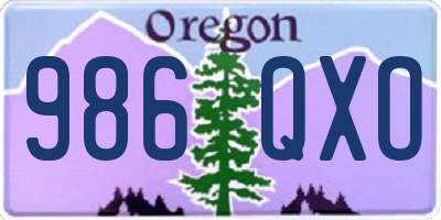 OR license plate 986QXO