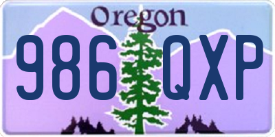 OR license plate 986QXP