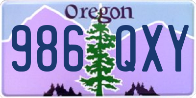 OR license plate 986QXY