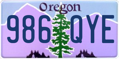 OR license plate 986QYE