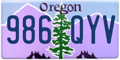 OR license plate 986QYV