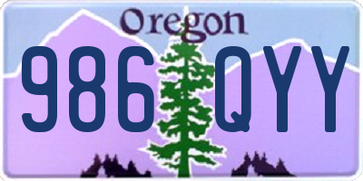 OR license plate 986QYY