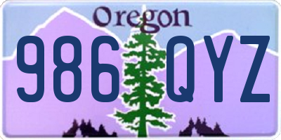 OR license plate 986QYZ