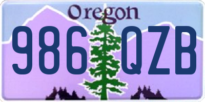 OR license plate 986QZB