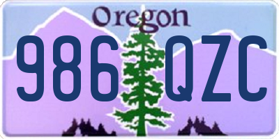 OR license plate 986QZC