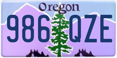 OR license plate 986QZE