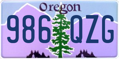 OR license plate 986QZG