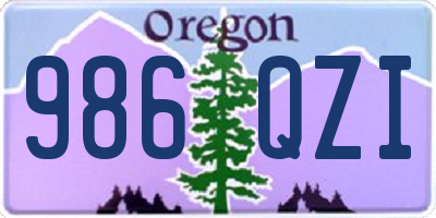 OR license plate 986QZI