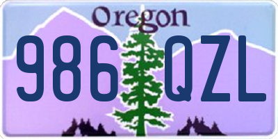 OR license plate 986QZL