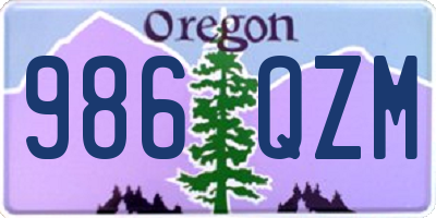 OR license plate 986QZM