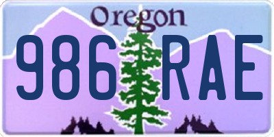 OR license plate 986RAE