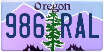 OR license plate 986RAL