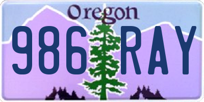 OR license plate 986RAY