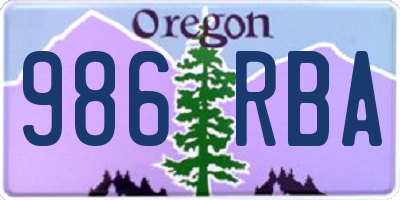 OR license plate 986RBA