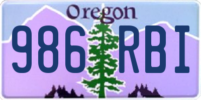 OR license plate 986RBI